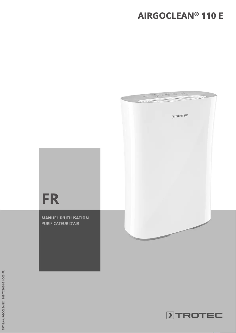 Page n°1 - Manuel utilisateur Trotec AirgoClean 110 E