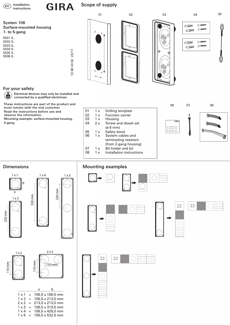 Page 1 de la notice Manuel utilisateur Gira 5501910