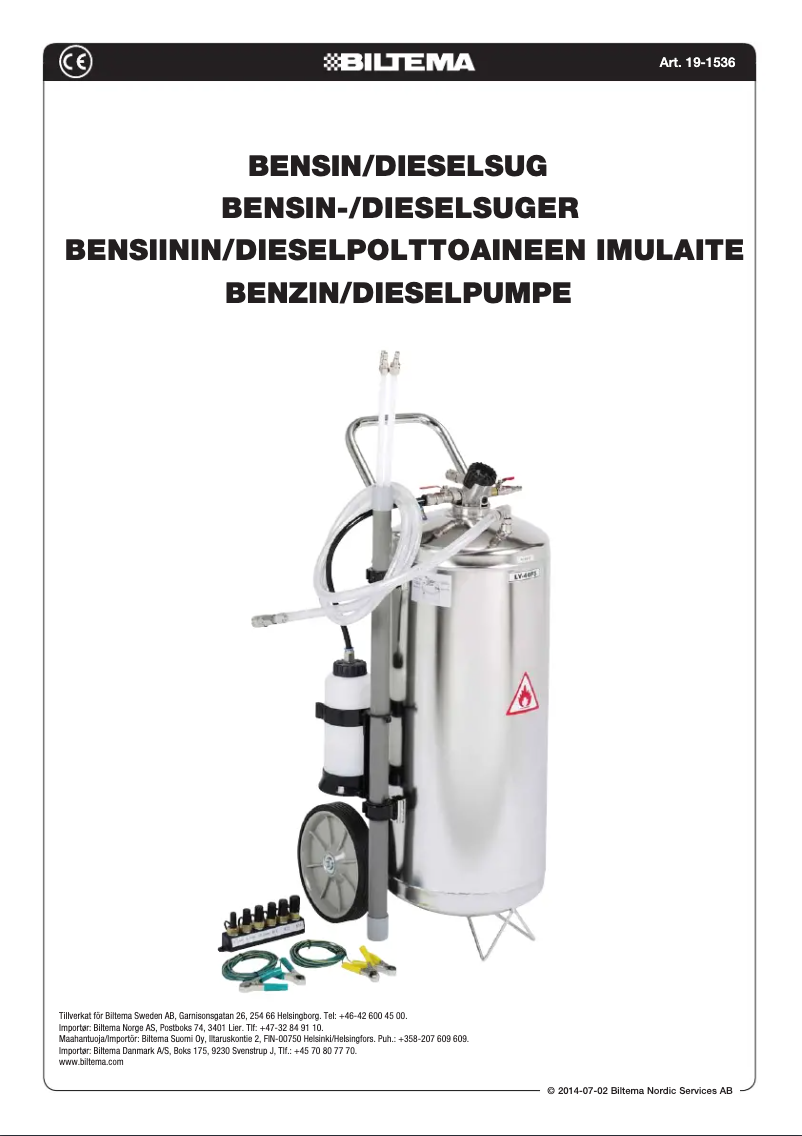Page 1 de la notice Manuel utilisateur Biltema 19-1536