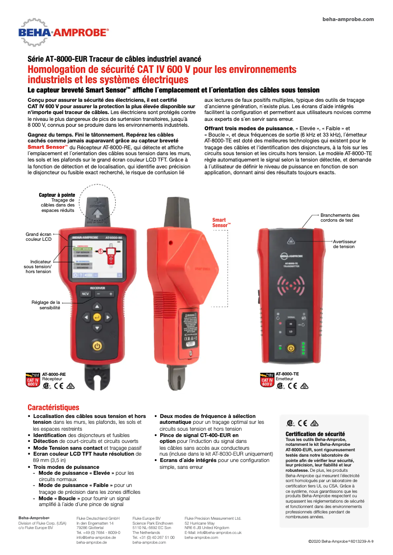 Page n°1 - Fiche technique Beha-Amprobe AT-8030-EUR