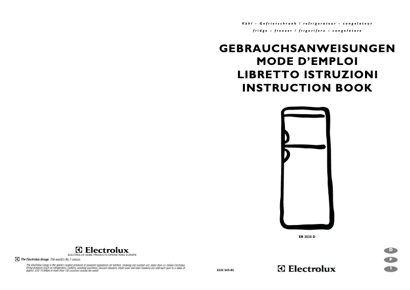 Page n°1 - Manuel utilisateur Electrolux ER 2525 D