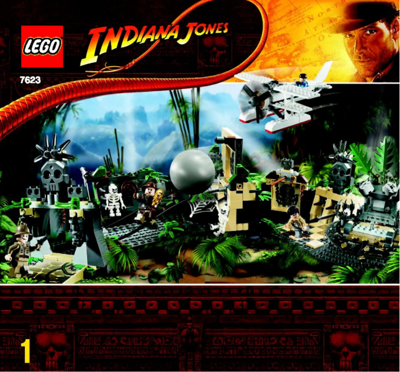 Page 1 de la notice Consignes visuelles Lego Indiana Jones 7623