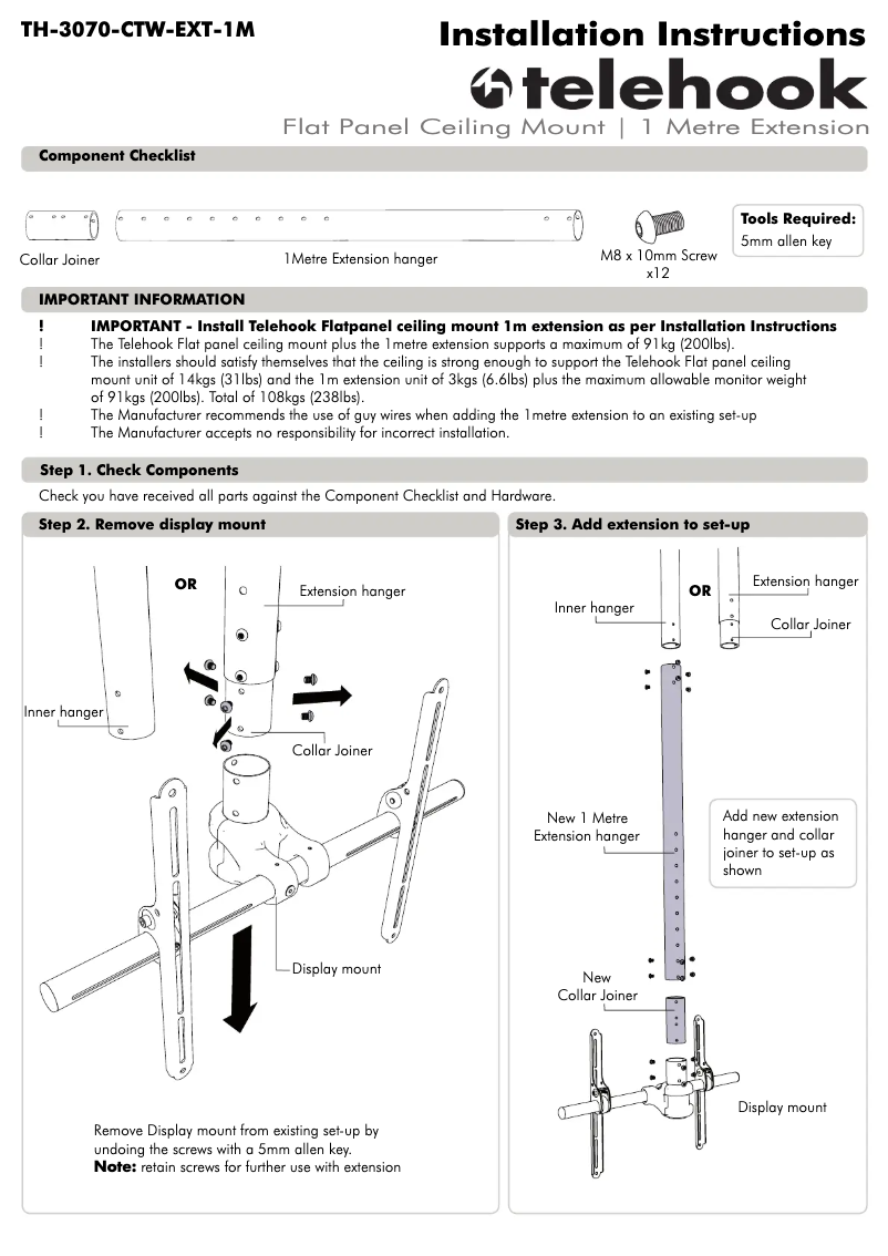 Página 1 del manual Manual de usuario Atdec TH-3070-CTW-EXT-1M