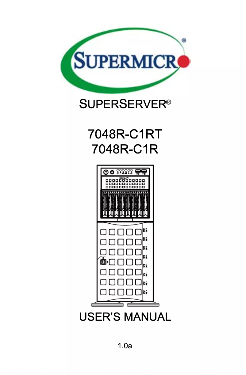 Page 1 de la notice Manuel utilisateur Supermicro SuperServer 7048R-C1R