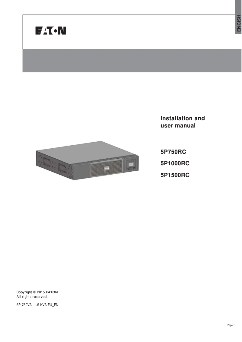 Página 1 del manual Manual de usuario Eaton 5P1500RC
