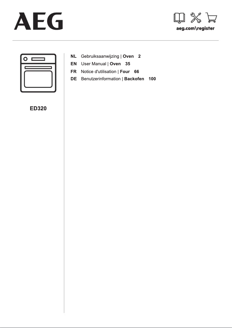 Page 1 de la notice Manuel utilisateur AEG ED320