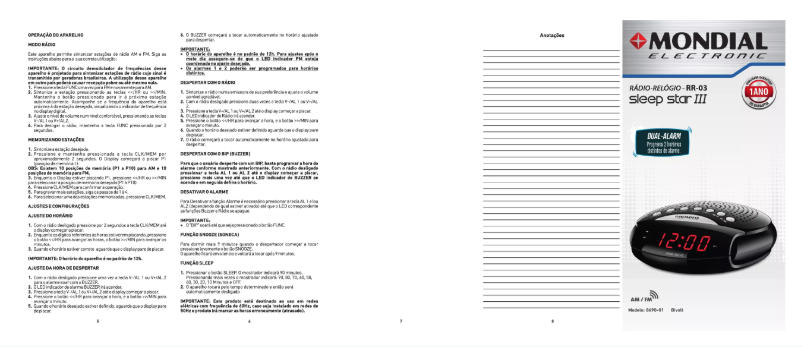 Image de la première page du manuel de l'appareil Sleep Star III RR-03