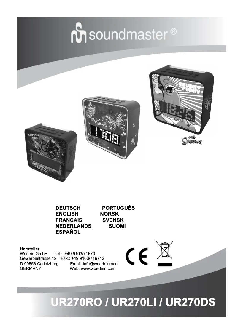 Page n°1 - Manuel utilisateur Soundmaster UR270RO