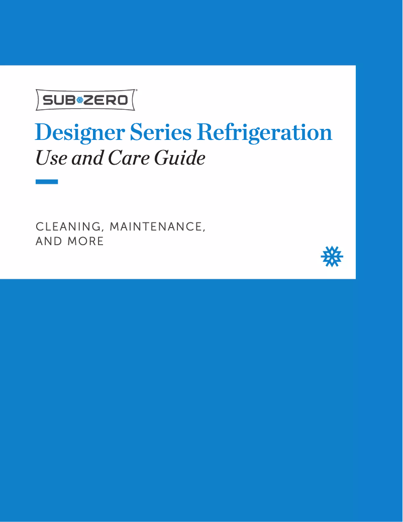 Page n°1 - Manuel d'utilisation et d'entretien Sub-Zero IT-36CI-LH