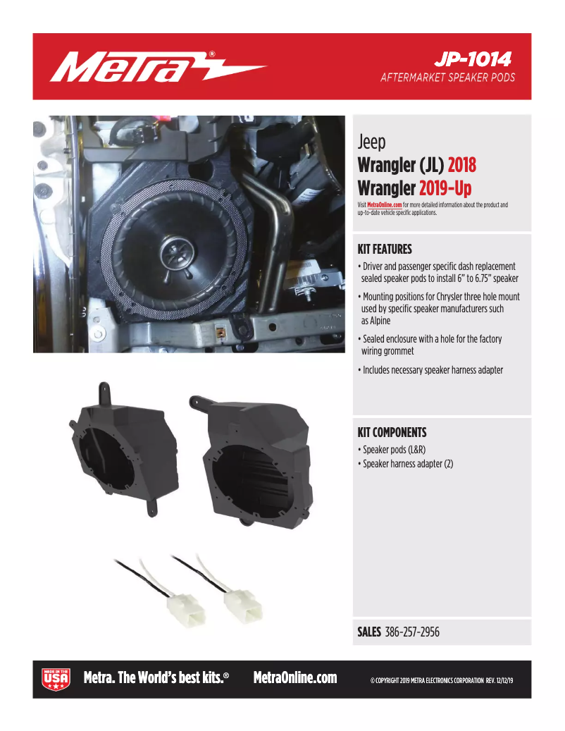 Page n°1 - Fiche technique Metra JP-1014