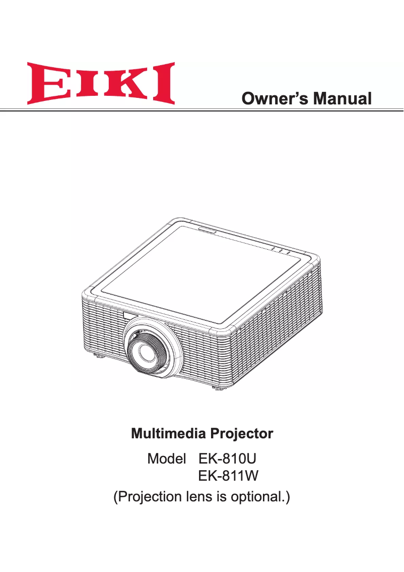 Page n°1 - Manuel utilisateur EIKI EK-811W