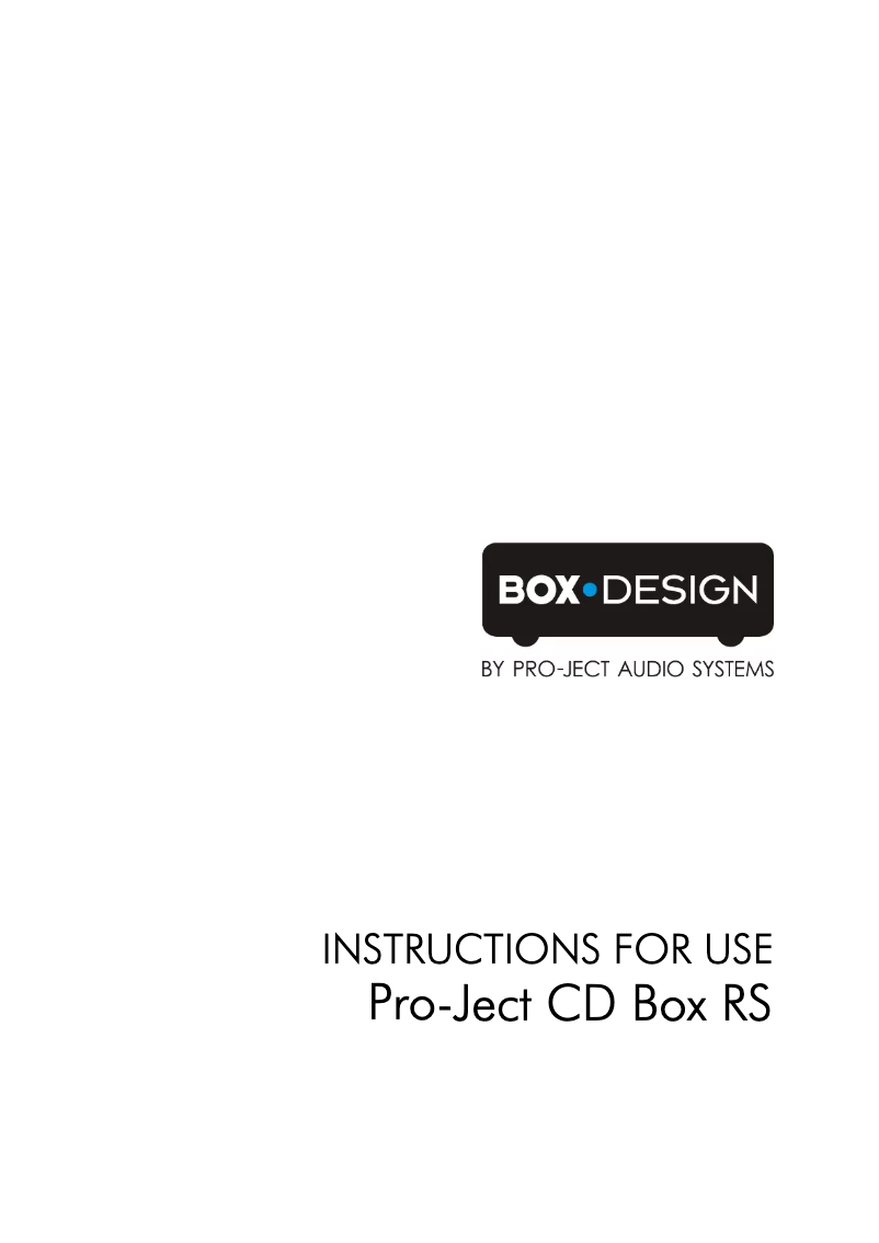 Image de la première page du manuel de l'appareil CD Box RS