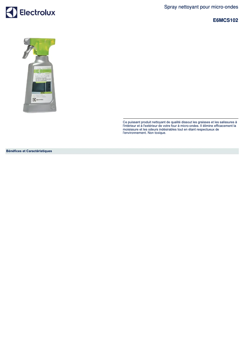 Page 1 de la notice Manuel utilisateur Electrolux E6MCS102