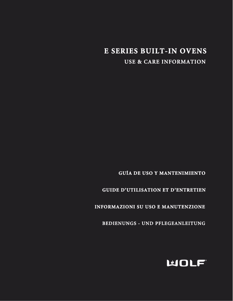 Page 1 de la notice Manuel utilisateur Wolf ICBCSO30PE