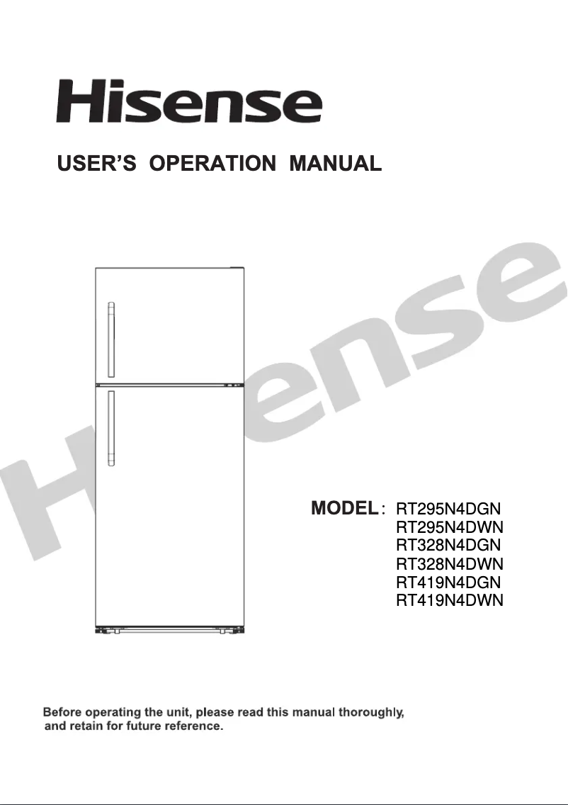 Image de la première page du manuel de l'appareil RT328N4DWN