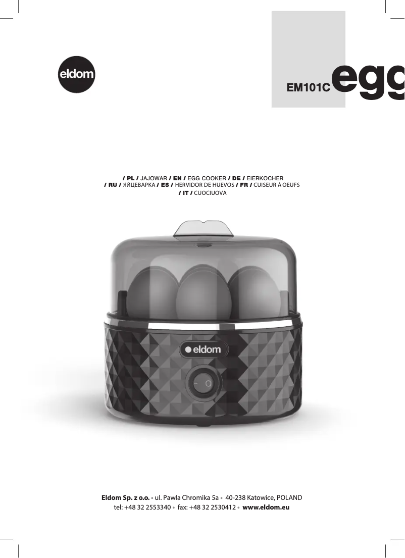 Image de la première page du manuel de l'appareil Eggo EM101C