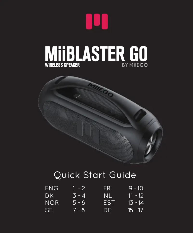 Page 1 de la notice Manuel utilisateur Miiego MiiBLASTER GO