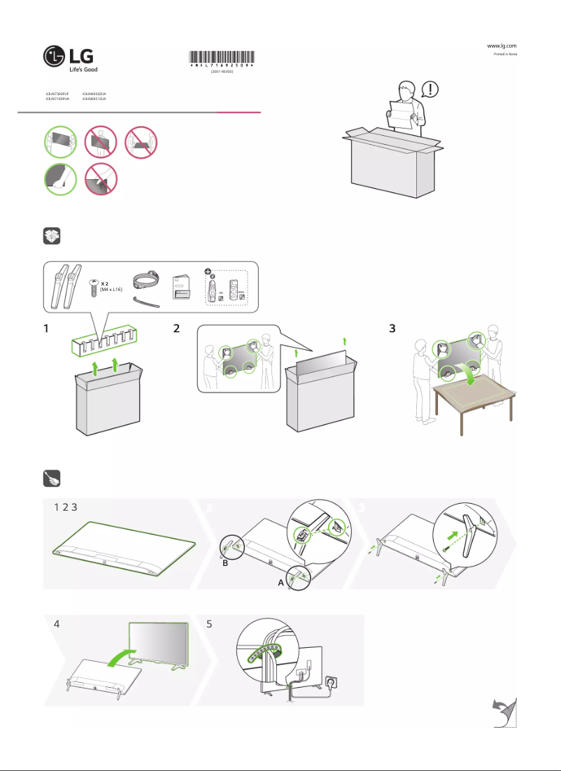 Page 1 de la notice Manuel utilisateur LG 50UN7300PUF