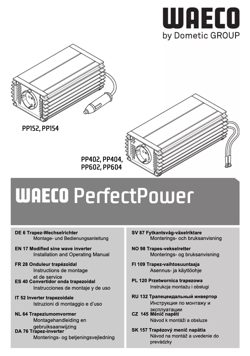 Page n°1 - Manuel utilisateur Waeco PerfectPower PP152