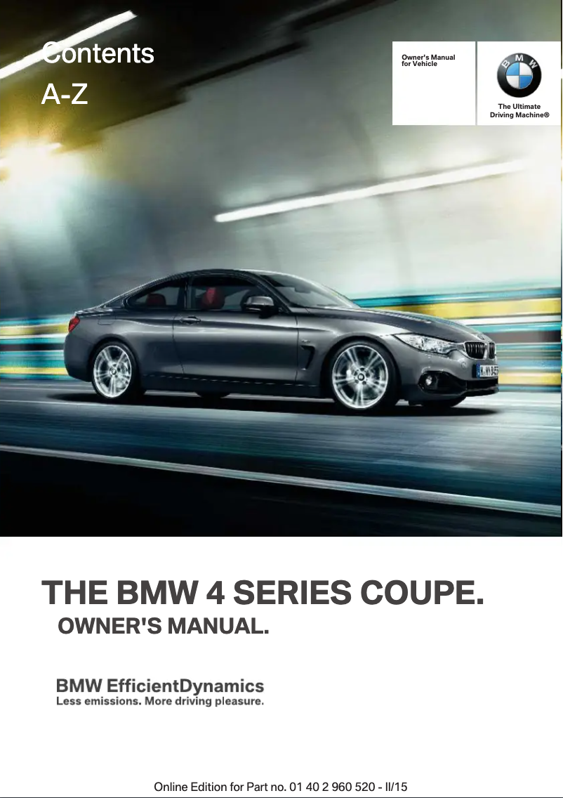 Imagen de la primera página del manual del dispositivo 435i xDrive Coupe (2016)