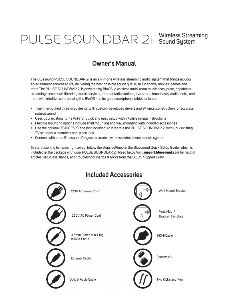 Image de la première page du manuel de l'appareil Pulse Soundbar 2i
