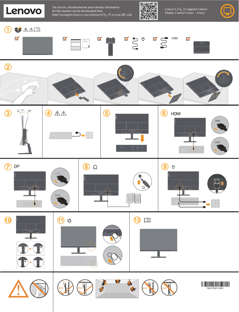 Page 1 de la notice Manuel utilisateur Lenovo L27q-35