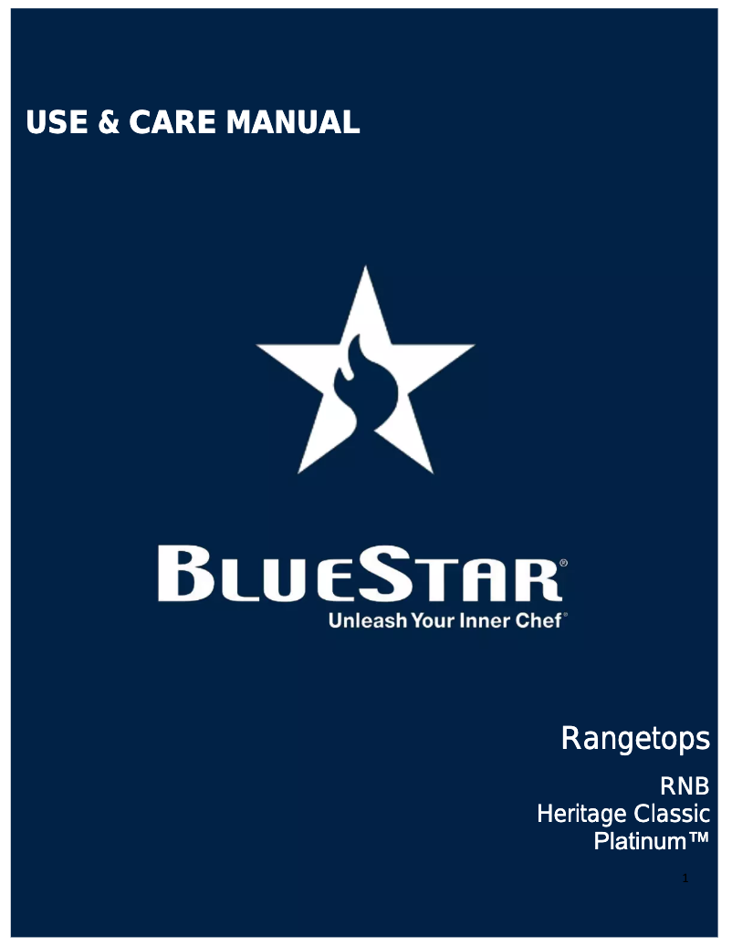 Page n°1 - Manuel utilisateur BlueStar BSPRT488B