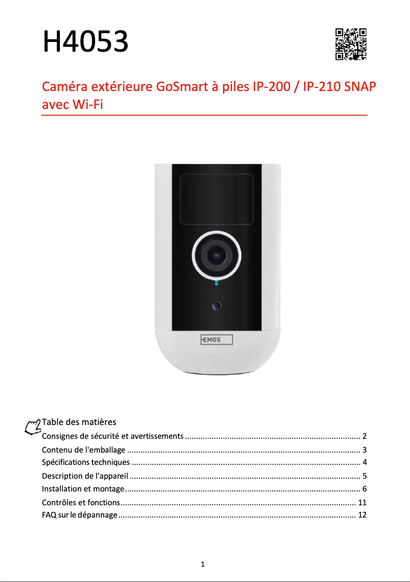 Page n°1 - Manuel utilisateur Emos H4063