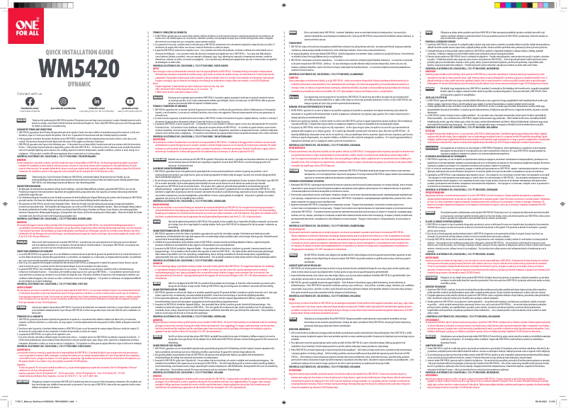 Page 1 de la notice Manuel utilisateur One for all WM 5420