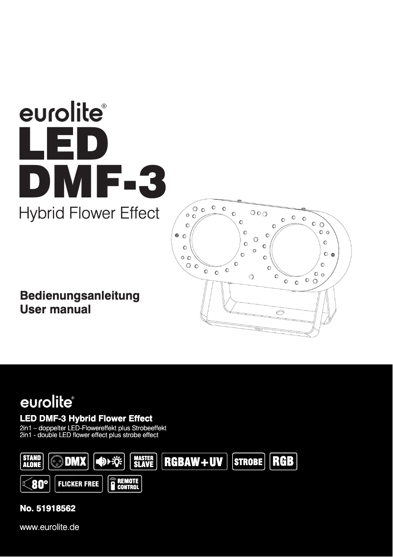 Page n°1 - Manuel utilisateur Eurolite LED DMF-3