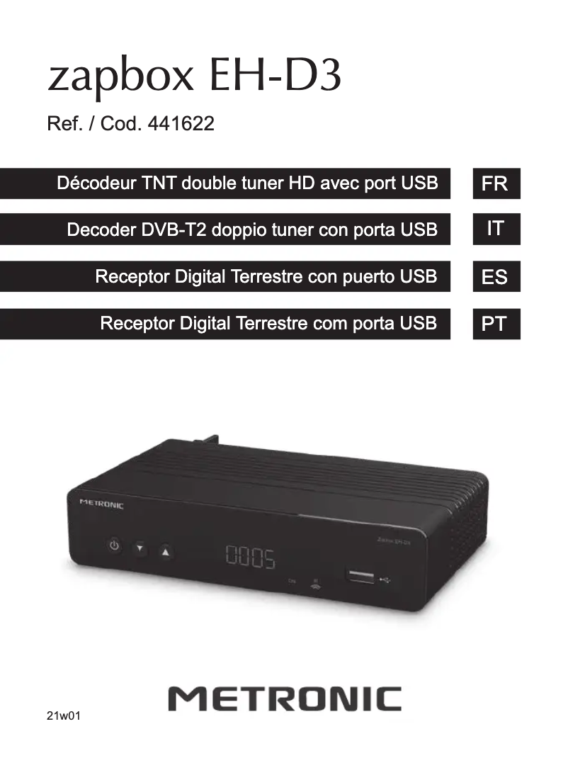 Page 1 de la notice Manuel utilisateur Metronic zapbox EH-D3