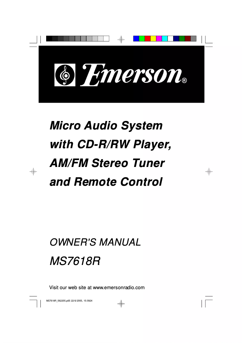 Page n°1 - Manuel utilisateur Emerson MS7618