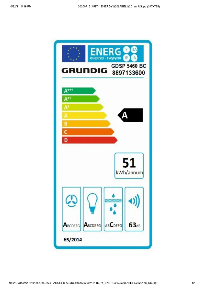 Image de la première page du manuel de l'appareil GDSP5460BC