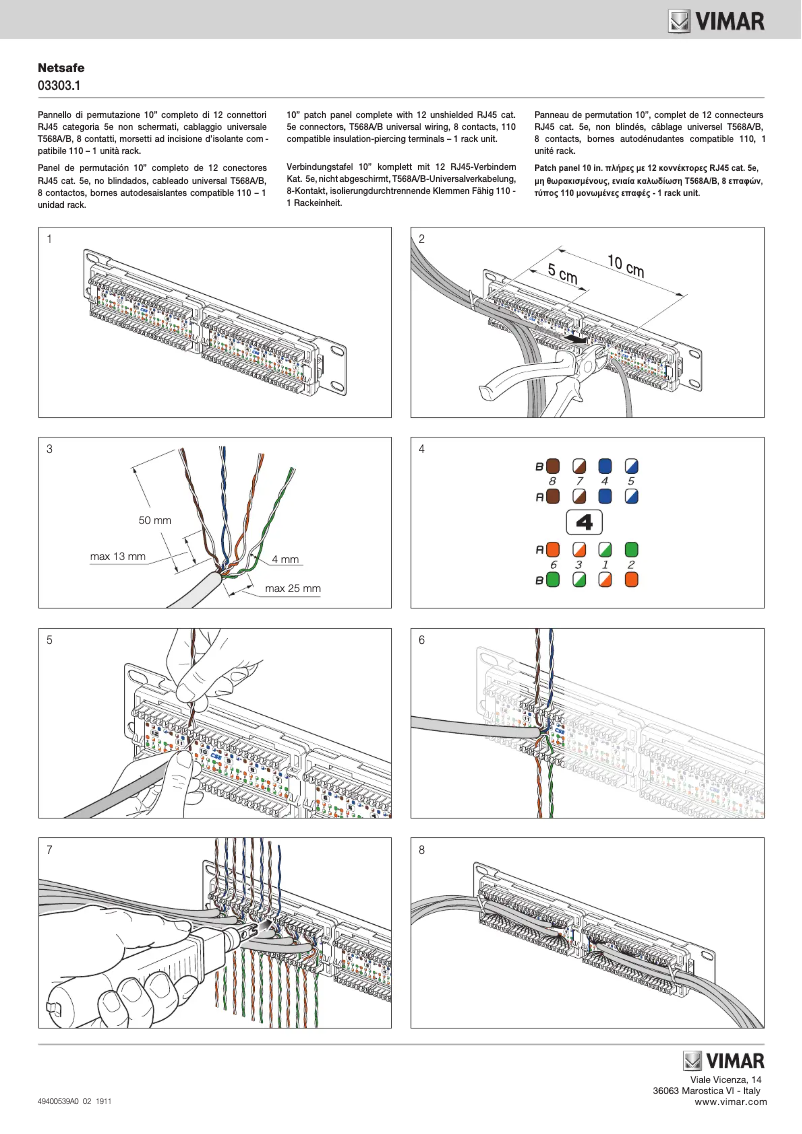 Page 1 de la notice Manuel utilisateur Vimar 03303.1