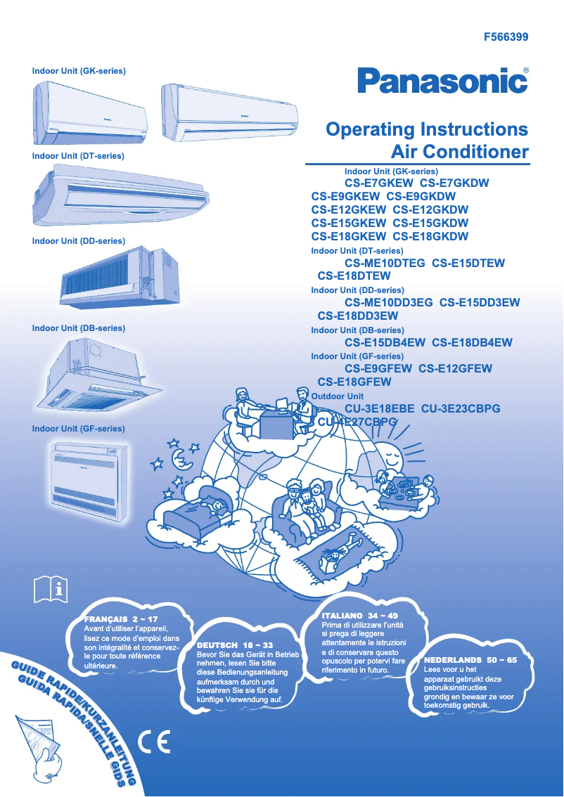Page 1 de la notice Manuel utilisateur Panasonic CS-E7GKEW