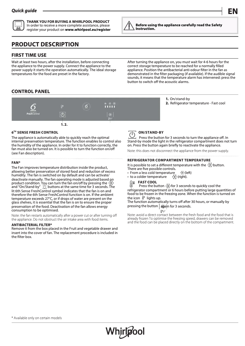 Image de la première page du manuel de l'appareil ART 9910/A+ SF