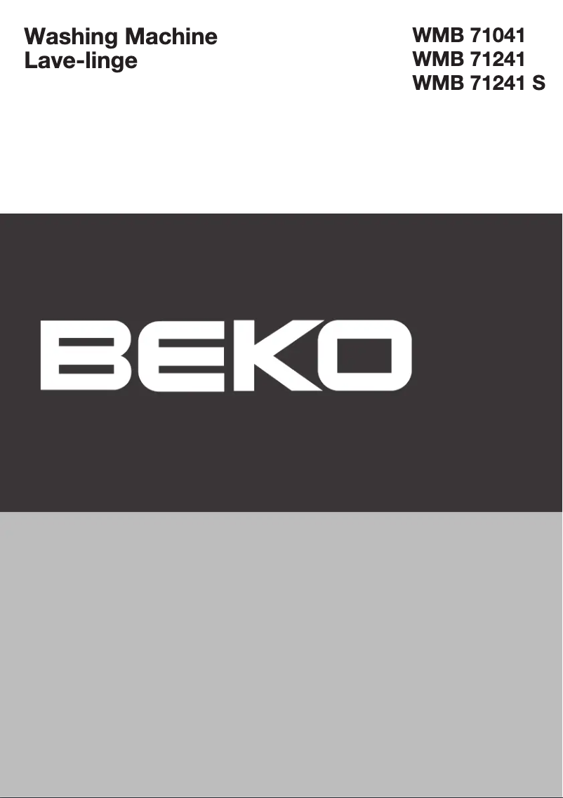 Page 1 de la notice Manuel utilisateur Beko WMB 71041