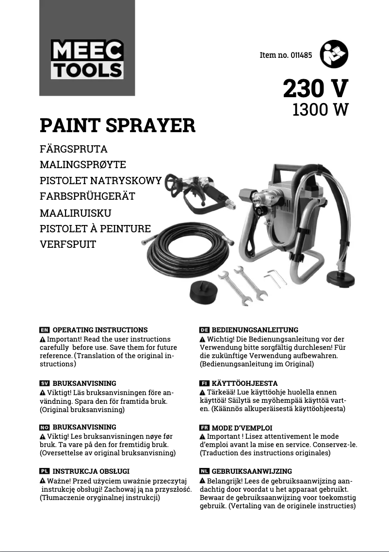 Page n°1 - Manuel utilisateur Meec Tools 011485