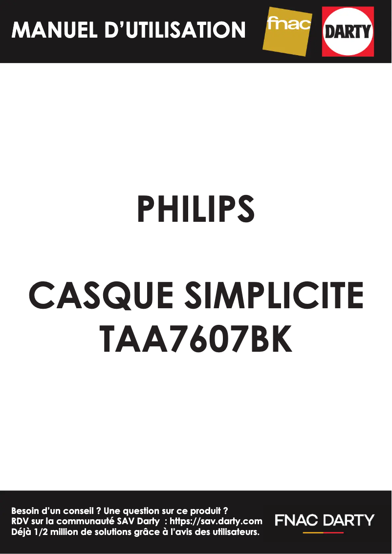 Page n°1 - Manuel utilisateur Philips TAA7607