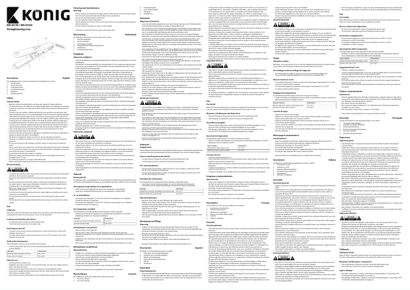 Image de la première page du manuel de l'appareil KN-HC60