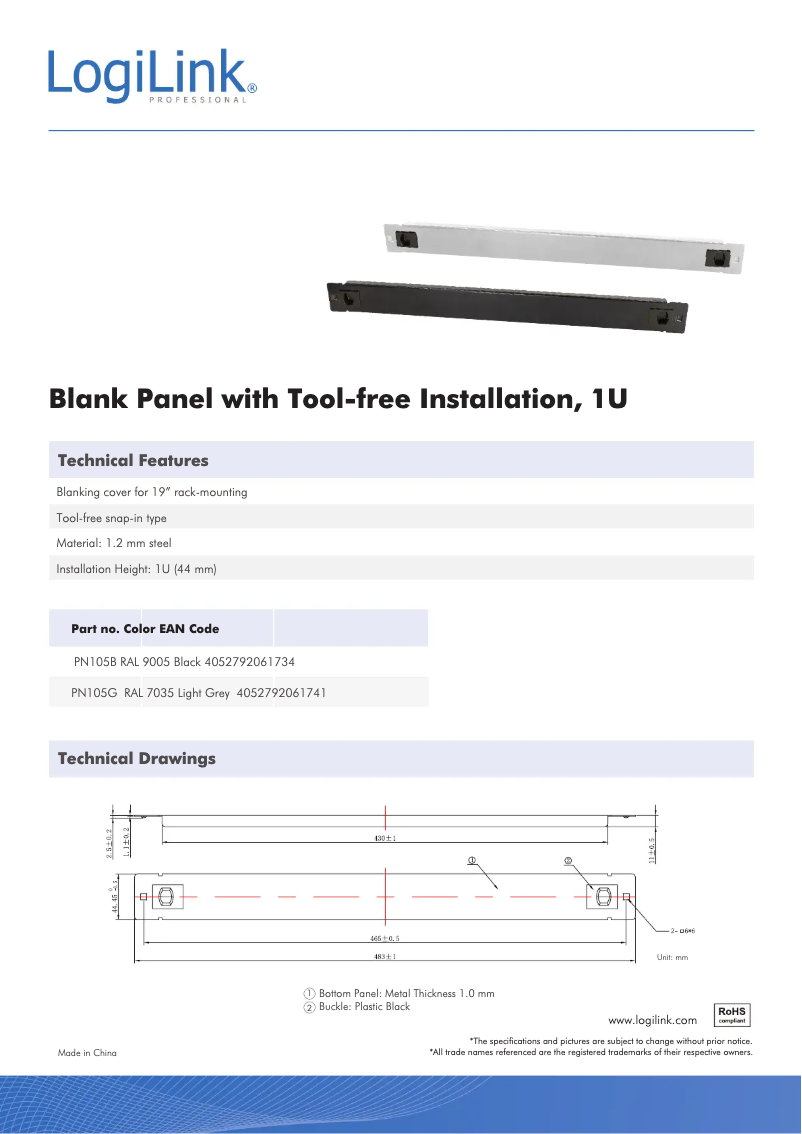 Image de la première page du manuel de l'appareil PN105B