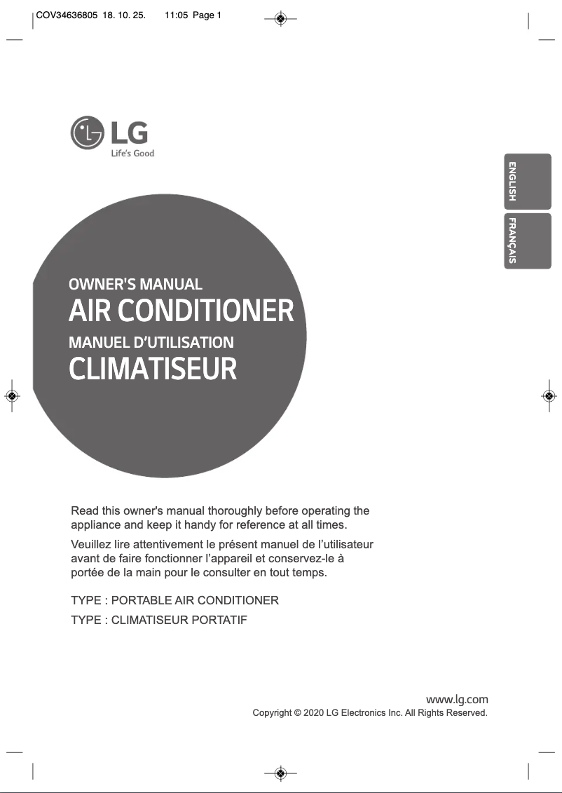 Page 1 de la notice Manuel utilisateur LG LP0821GSB