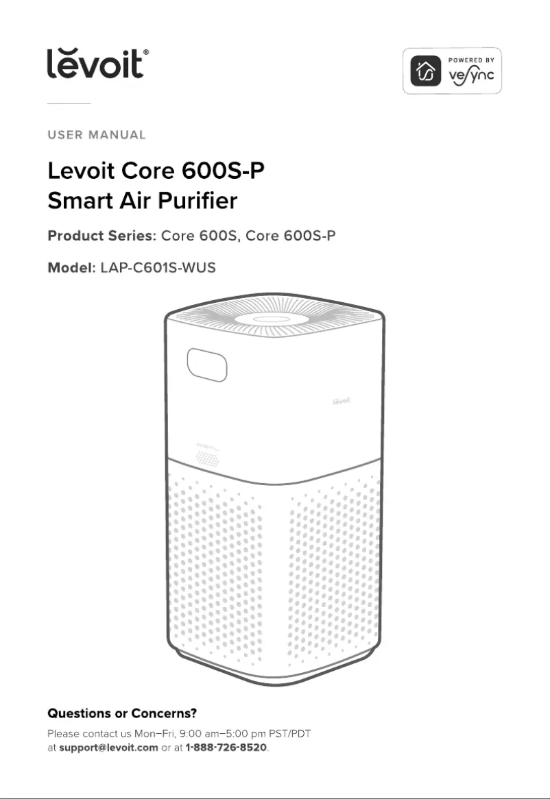 Page n°1 - Manuel utilisateur Levoit VeSync Core 600S