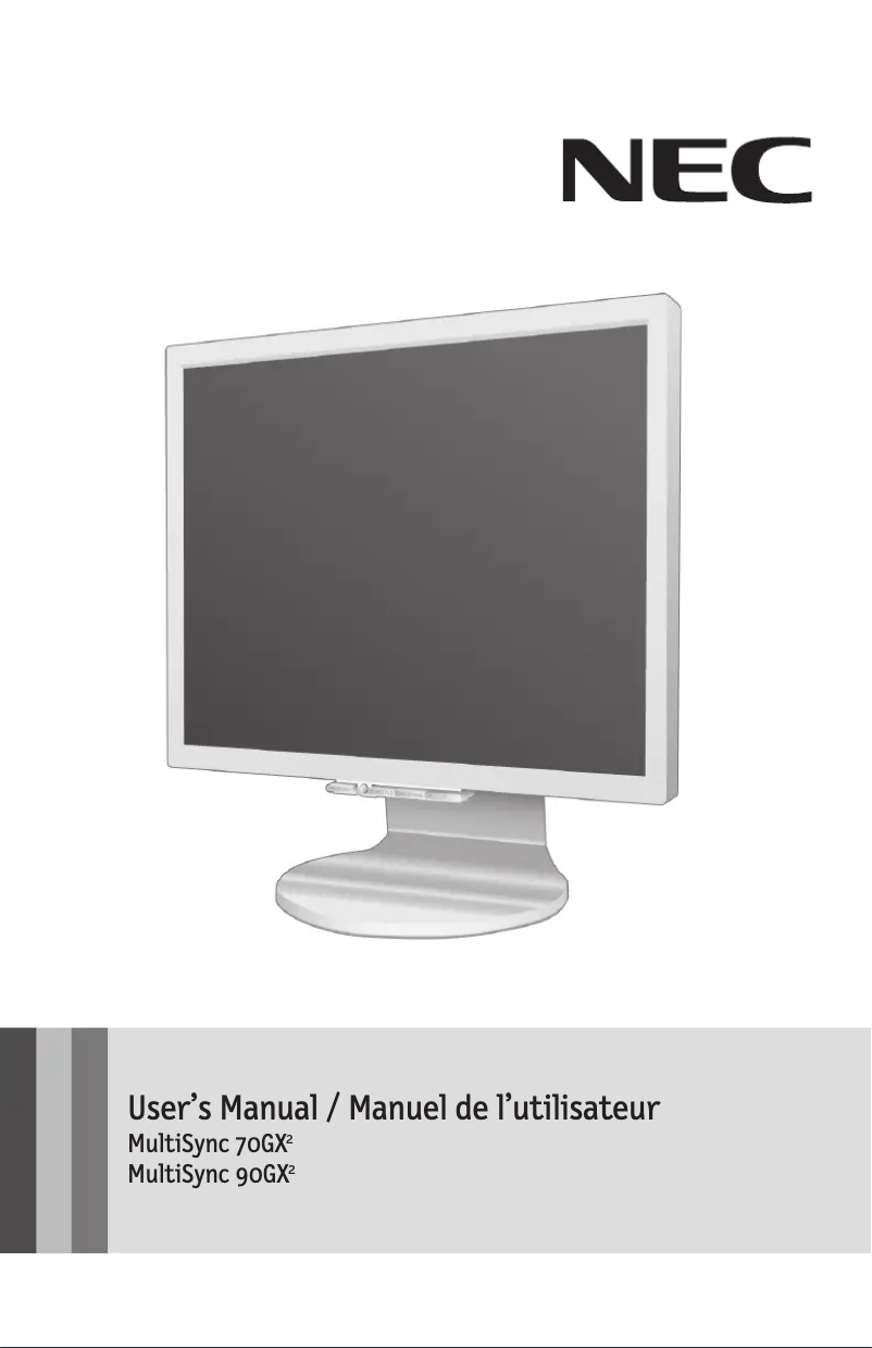Página 1 del manual Manual de usuario NEC MultiSync 90GX2