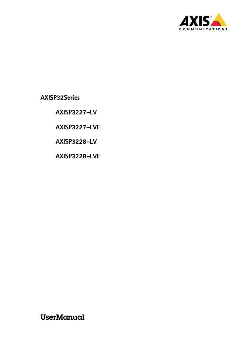 Page 1 de la notice Manuel utilisateur Axis P3228-LV