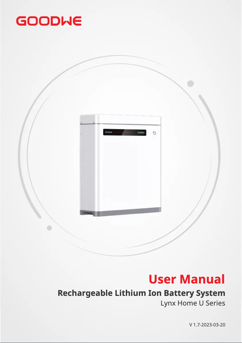 Page n°1 - Manuel utilisateur Goodwe Lynx Home U