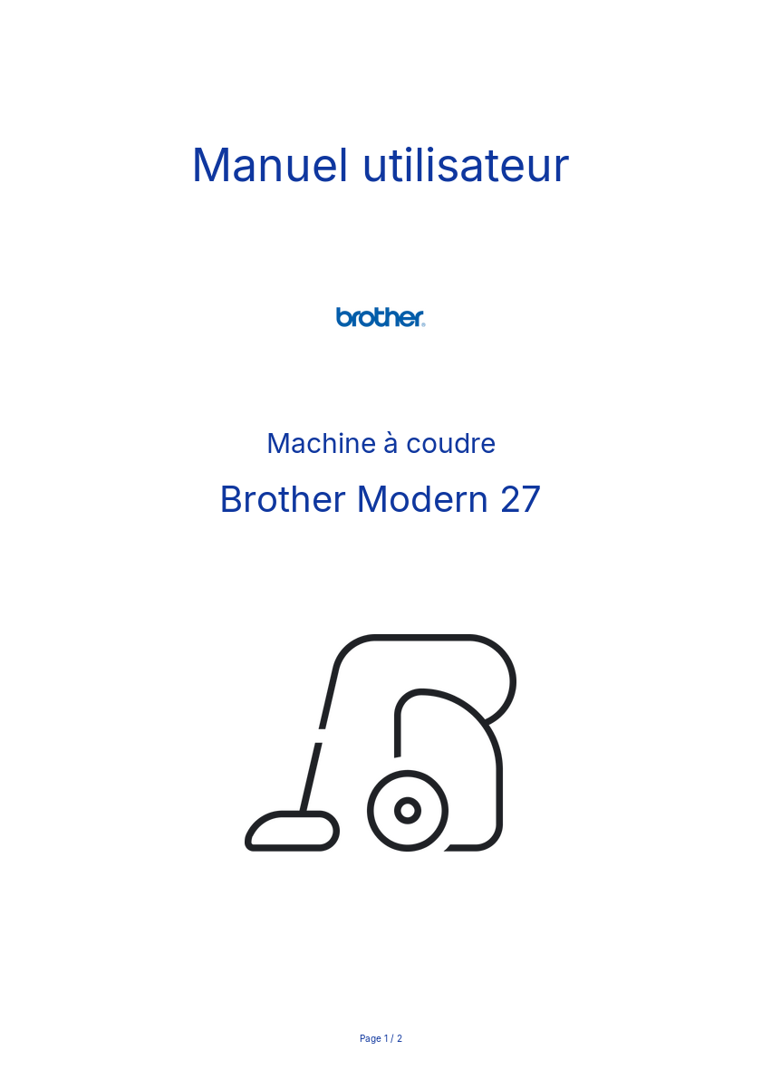 Page n°1 - Manuel utilisateur Brother Modern 27