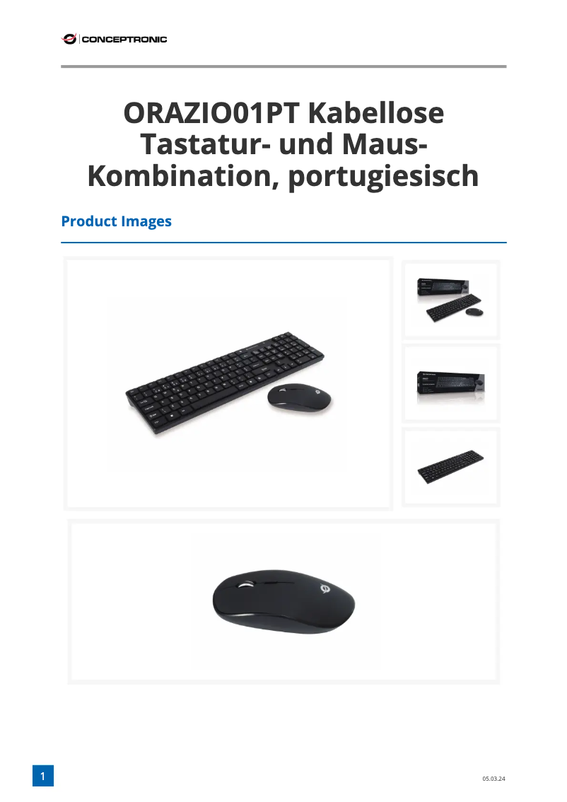 Page n°1 - Fiche technique Conceptronic ORAZIO01PT