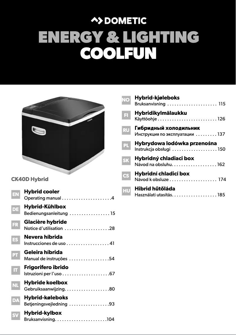 Página 1 del manual Manual de usuario Dometic CK40D