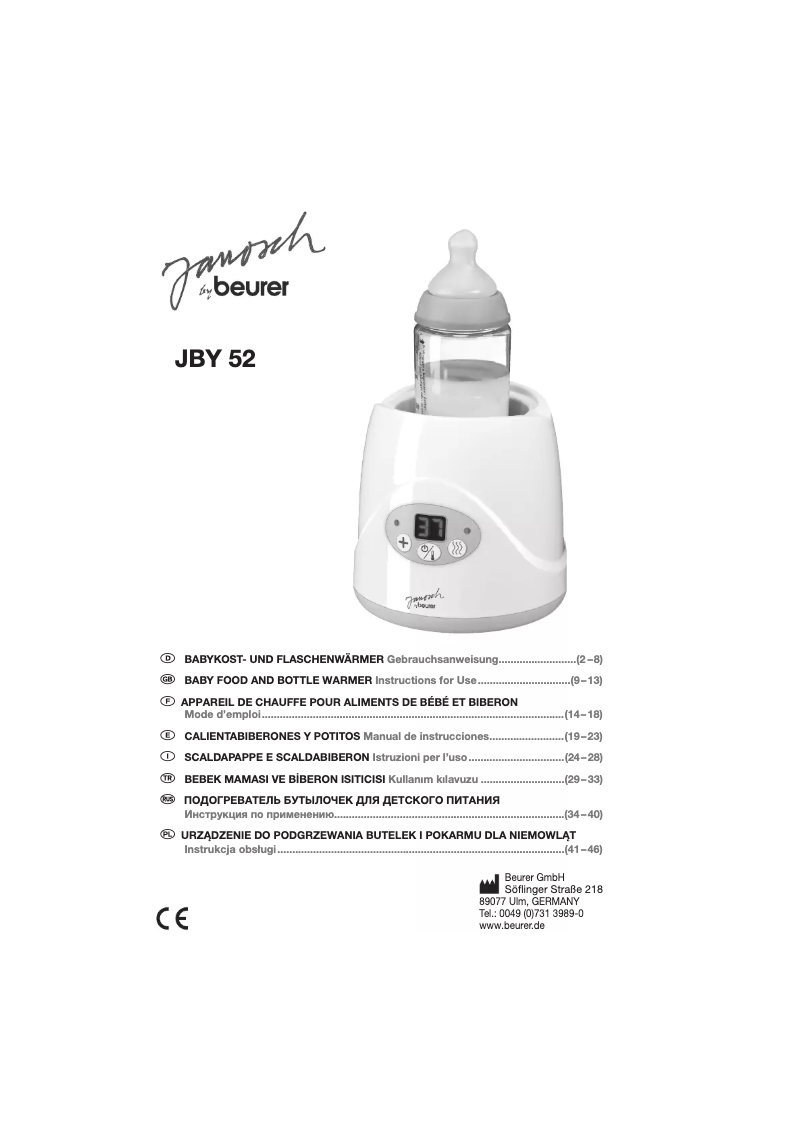 Image de la première page du manuel de l'appareil JBY 52 by Beurer